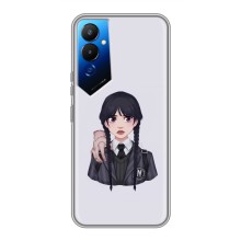 Чехлы Венсдей на Tecno POVA 4 (LG7n) Уэнсдей (AlphaPrint) (Уэнздей и Вещь)