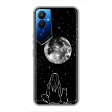Чехол с рисунком кот на Tecno POVA 4 (LG7n) (Девушка с котом)