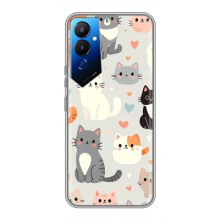 Чехол с рисунком кот на Tecno POVA 4 (LG7n) (Коллаж котов)