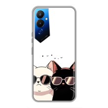 Чехол с рисунком кот на Tecno POVA 4 (LG7n) (Коты в очках)