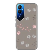 Чехол с рисунком кот на Tecno POVA 4 (LG7n) (Лапы и усы)