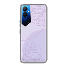 Чехол цветочный дизайн для Tecno POVA 4 (LG7n) – Монстера фиолетовая