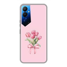 Чехол с розовым рисунком для Tecno POVA 4 (LG7n) (Букет цветов)