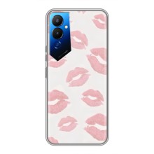 Чехол с розовым рисунком для Tecno POVA 4 (LG7n) (Розовые губы)