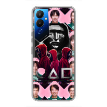 Чехол Гра в кальмара для Tecno POVA 4 (LG7n) – Персонажи игры кальмара