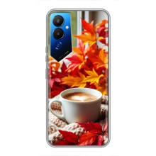 Чехол с уникальным дизайном «Осень с кофе» для Tecno POVA 4 (LG7n)