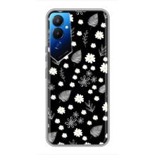 Чехлы с тематикой "ЦВЕТЫ" на Tecno POVA 4 (LG7n) (цветение на чорном)