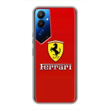 Силиконовый бампер с картинкой машины на Tecno POVA 4 (LG7n) (Ferrari Logo)