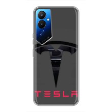 Силиконовый бампер с картинкой машины на Tecno POVA 4 (LG7n) (Logo TESLA)