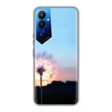 Силиконовый Чехол с одуванчиками на Tecno POVA 4 (LG7n) (Закат с одуванчиком)