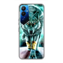 Защитные чехлы для Техно Пова 4 (AlphaPrint) (ХИТ продаж) ВОЛК (Яркий волк)