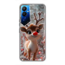 Яркий чехол для Tecno POVA 4 (LG7n) с Зимними Оленятами