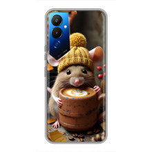 Печатный чехол «Зверята с кофе» для Tecno POVA 4 (LG7n) – Медведь с кофе