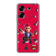 Бампер (ТПУ) з принтом Brawl Stars на Техно Пова 5 (Кольт на червоному)