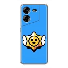 Бампер (ТПУ) з принтом Brawl Stars на Техно Пова 5 (Значок)