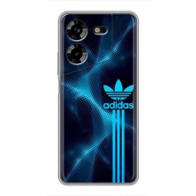 Чехлы Адидас для Tecno POVA 5 (LG7n) (AlphaPrint) (Синий Адидас)