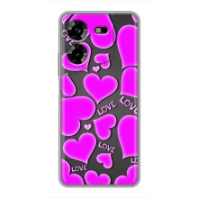Чехлы для любимой на Техно ПОВА 5 (VPrint) (Pink hearts)