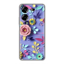 Чехлы с Цветами для Tecno POVA 5 (LG7n) (VPrint) (Цветочный дизайн)