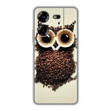 Чохли з принтом СОВИ для Tecno POVA 5 (LG7n) (Сова з зерен кави)
