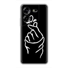 Чохол (Знак сердечка) для Tecno POVA 5 (LG7n) (Сердечко на чорному)