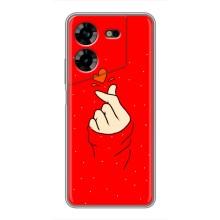 Чохол (Знак сердечка) для Tecno POVA 5 (LG7n) (Сердечко на червоному)