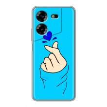 Чохол (Знак сердечка) для Tecno POVA 5 (LG7n) (Сердечко на синоьому)