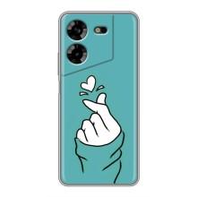 Чохол (Знак сердечка) для Tecno POVA 5 (LG7n) (Сердечко на бірюзовому)