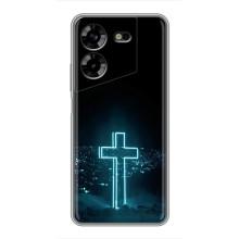 Чехол для Tecno POVA 5 (LG7n) (AlphaPrint) - (Христианские) (Крест и город)