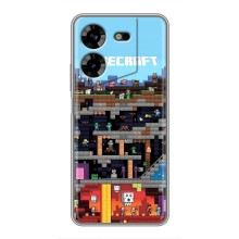 Чехол Майнкрафт на Tecno POVA 5 (LG7n) (AlphaPrint) Minecraft (фон Minecraft)