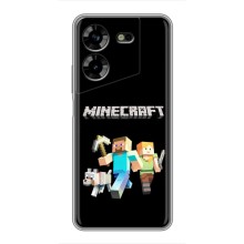 Чехол Майнкрафт на Tecno POVA 5 (LG7n) (AlphaPrint) Minecraft (герои Minecraft)