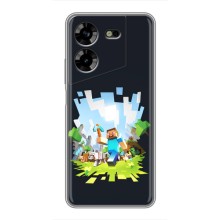 Чехол Майнкрафт на Tecno POVA 5 (LG7n) (AlphaPrint) Minecraft (персонажи Minecraft)