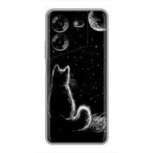 Чехол с принтом для Tecno POVA 5 (LG7n) (AlphaPrint) Модные коты (Котик и луна)