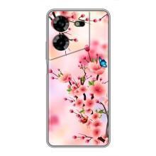 Чохол з картинкою Сакури на Tecno POVA 5 (LG7n) (Метелики на сакурі)