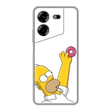 Чехол с Симпсонами для Tecno POVA 5 (LG7n) (VPrint) (Гомер с пончиком)