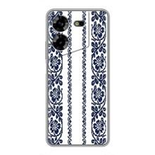 Силіконовый Чохол на Tecno POVA 5 (LG7n) з картинкой Вишиванки (Синя вишиванка)