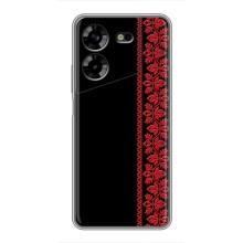 Силіконовый Чохол на Tecno POVA 5 (LG7n) з картинкой Вишиванки (Вишиванка на чорному)