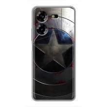 Чохол с Щітом Капітана Америки на Tecno POVA 5 (LG7n) (Ретро Щит Капітана)