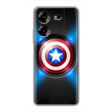 Чохол с Щітом Капітана Америки на Tecno POVA 5 (LG7n) (Яскраий Щит Капітана)
