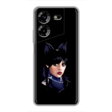 Чехлы Венсдей на Tecno POVA 5 (LG7n) Уэнсдей (AlphaPrint) (серьезная Уэнздей)