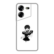 Чехлы Венсдей на Tecno POVA 5 (LG7n) Уэнсдей (AlphaPrint) (танец Уэнздей)