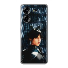 Чехлы Венсдей на Tecno POVA 5 (LG7n) Уэнсдей (AlphaPrint) (Уэнздей кошка)