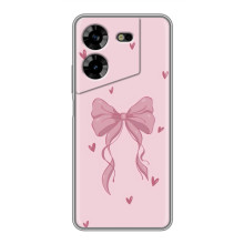 Чехол банты для Tecno POVA 5 (LG7n) – Бант на розовом