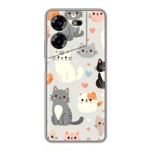 Чехол с рисунком кот на Tecno POVA 5 (LG7n) (Коллаж котов)