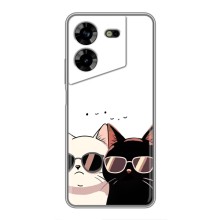 Чехол с рисунком кот на Tecno POVA 5 (LG7n) (Коты в очках)