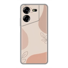 Чехол цветочный дизайн для Tecno POVA 5 (LG7n) – Коричневый фон