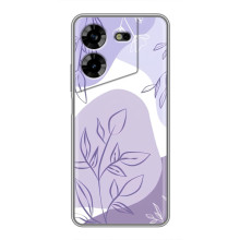 Силиконовый чехол с принтом в цветах на Tecno POVA 5 (LG7n) – Фиолетовый дизайн