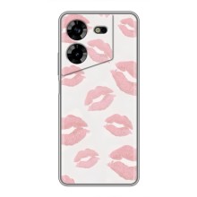 Чехол с розовым рисунком для Tecno POVA 5 (LG7n) (Розовые губы)