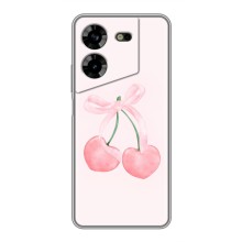 Чехол с розовым рисунком для Tecno POVA 5 (LG7n) (Розовые вишни)