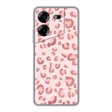Чехол с розовым рисунком для Tecno POVA 5 (LG7n) (Розовый леопард)