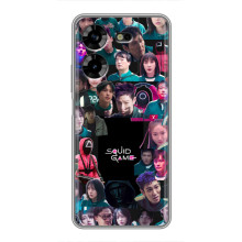 Чехол Гра в кальмара для Tecno POVA 5 (LG7n) – Коллаж игры кальмара